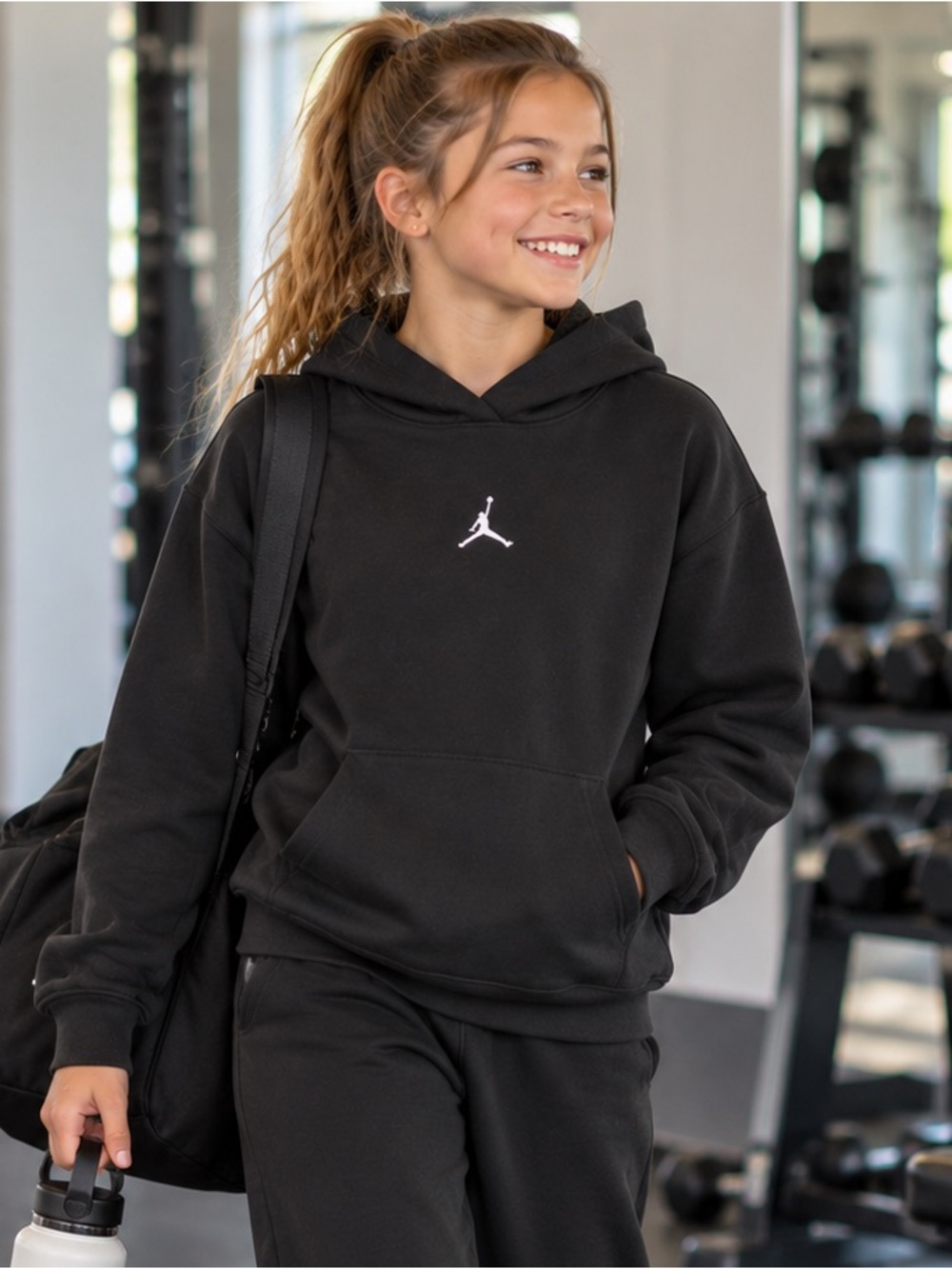 Jordan Black Pullover Hoodie Youth Size 12–13 Years Super Soft and cozy!